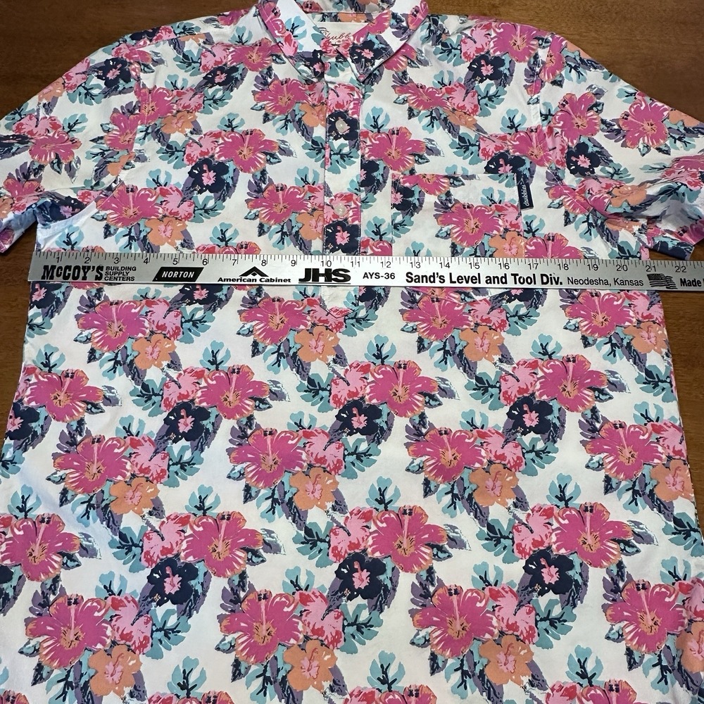 Chubbies The Wedding‎ Crasher Shirt Pink Floral Hawaiian S/S Half-button Med - Picture 8 of 11